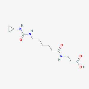 molecular formula C13H23N3O4 B7434845 3-[6-(Cyclopropylcarbamoylamino)hexanoylamino]propanoic acid 