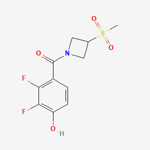 molecular formula C11H11F2NO4S B7434896 (2,3-Difluoro-4-hydroxyphenyl)-(3-methylsulfonylazetidin-1-yl)methanone 