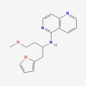 molecular formula C17H19N3O2 B7434902 N-[1-(furan-2-yl)-4-methoxybutan-2-yl]-1,6-naphthyridin-5-amine 
