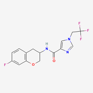 molecular formula C15H13F4N3O2 B7434910 N-(7-fluoro-3,4-dihydro-2H-chromen-3-yl)-1-(2,2,2-trifluoroethyl)imidazole-4-carboxamide 