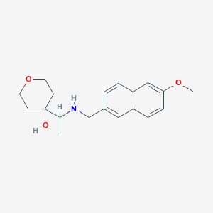 molecular formula C19H25NO3 B7434924 4-[1-[(6-Methoxynaphthalen-2-yl)methylamino]ethyl]oxan-4-ol 