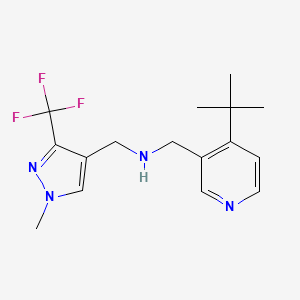 molecular formula C16H21F3N4 B7434951 N-[(4-tert-butylpyridin-3-yl)methyl]-1-[1-methyl-3-(trifluoromethyl)pyrazol-4-yl]methanamine 
