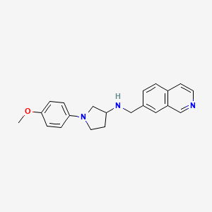 molecular formula C21H23N3O B7434974 N-(isoquinolin-7-ylmethyl)-1-(4-methoxyphenyl)pyrrolidin-3-amine 