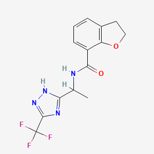molecular formula C14H13F3N4O2 B7434978 N-[1-[3-(trifluoromethyl)-1H-1,2,4-triazol-5-yl]ethyl]-2,3-dihydro-1-benzofuran-7-carboxamide 