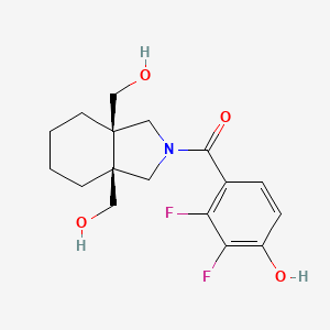 molecular formula C17H21F2NO4 B7435019 [(3aR,7aS)-3a,7a-bis(hydroxymethyl)-1,3,4,5,6,7-hexahydroisoindol-2-yl]-(2,3-difluoro-4-hydroxyphenyl)methanone 