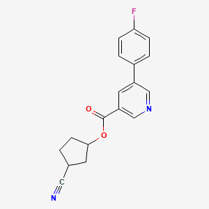 molecular formula C18H15FN2O2 B7435022 (3-Cyanocyclopentyl) 5-(4-fluorophenyl)pyridine-3-carboxylate 