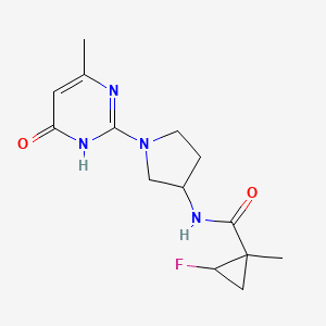 molecular formula C14H19FN4O2 B7435072 2-fluoro-1-methyl-N-[1-(4-methyl-6-oxo-1H-pyrimidin-2-yl)pyrrolidin-3-yl]cyclopropane-1-carboxamide 