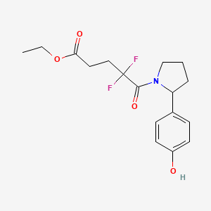 molecular formula C17H21F2NO4 B7435079 Ethyl 4,4-difluoro-5-[2-(4-hydroxyphenyl)pyrrolidin-1-yl]-5-oxopentanoate 