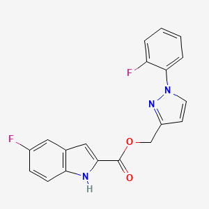 molecular formula C19H13F2N3O2 B7435087 [1-(2-fluorophenyl)pyrazol-3-yl]methyl 5-fluoro-1H-indole-2-carboxylate 
