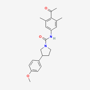 molecular formula C22H26N2O3 B7435090 N-(4-acetyl-3,5-dimethylphenyl)-3-(4-methoxyphenyl)pyrrolidine-1-carboxamide 