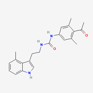 molecular formula C22H25N3O2 B7435095 1-(4-acetyl-3,5-dimethylphenyl)-3-[2-(4-methyl-1H-indol-3-yl)ethyl]urea 