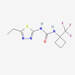 molecular formula C10H13F3N4OS B7435116 1-(5-Ethyl-1,3,4-thiadiazol-2-yl)-3-[1-(trifluoromethyl)cyclobutyl]urea 