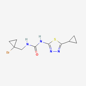 molecular formula C10H13BrN4OS B7435124 1-[(1-Bromocyclopropyl)methyl]-3-(5-cyclopropyl-1,3,4-thiadiazol-2-yl)urea 