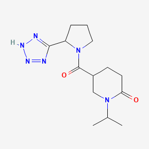molecular formula C14H22N6O2 B7435133 1-propan-2-yl-5-[2-(2H-tetrazol-5-yl)pyrrolidine-1-carbonyl]piperidin-2-one 