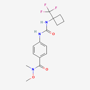 molecular formula C15H18F3N3O3 B7435135 N-methoxy-N-methyl-4-[[1-(trifluoromethyl)cyclobutyl]carbamoylamino]benzamide 