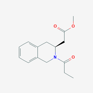 molecular formula C15H19NO3 B7435168 methyl 2-[(3S)-2-propanoyl-3,4-dihydro-1H-isoquinolin-3-yl]acetate 