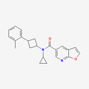 molecular formula C22H22N2O2 B7435170 N-cyclopropyl-N-[3-(2-methylphenyl)cyclobutyl]furo[2,3-b]pyridine-5-carboxamide 
