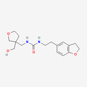 molecular formula C17H24N2O4 B7435183 1-[2-(2,3-Dihydro-1-benzofuran-5-yl)ethyl]-3-[[3-(hydroxymethyl)oxolan-3-yl]methyl]urea 