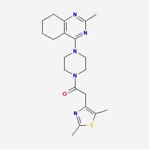 molecular formula C20H27N5OS B7435186 2-(2,5-Dimethyl-1,3-thiazol-4-yl)-1-[4-(2-methyl-5,6,7,8-tetrahydroquinazolin-4-yl)piperazin-1-yl]ethanone 