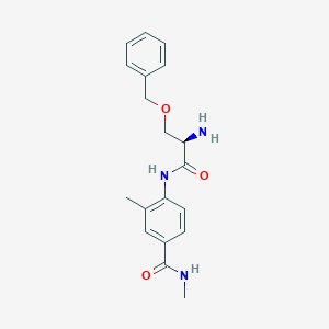 molecular formula C19H23N3O3 B7435187 4-[[(2R)-2-amino-3-phenylmethoxypropanoyl]amino]-N,3-dimethylbenzamide 