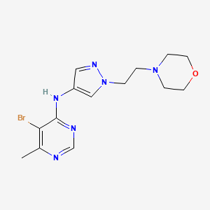 molecular formula C14H19BrN6O B7435251 5-bromo-6-methyl-N-[1-(2-morpholin-4-ylethyl)pyrazol-4-yl]pyrimidin-4-amine 