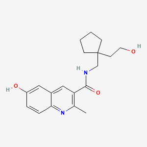 molecular formula C19H24N2O3 B7435257 6-hydroxy-N-[[1-(2-hydroxyethyl)cyclopentyl]methyl]-2-methylquinoline-3-carboxamide 