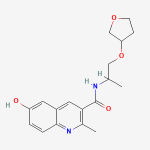 6-hydroxy-2-methyl-N-[1-(oxolan-3-yloxy)propan-2-yl]quinoline-3-carboxamide