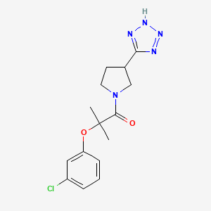 2-(3-chlorophenoxy)-2-methyl-1-[3-(2H-tetrazol-5-yl)pyrrolidin-1-yl]propan-1-one
