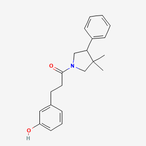 molecular formula C21H25NO2 B7435292 1-(3,3-Dimethyl-4-phenylpyrrolidin-1-yl)-3-(3-hydroxyphenyl)propan-1-one 