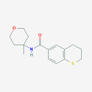 molecular formula C16H21NO2S B7435324 N-(4-methyloxan-4-yl)-3,4-dihydro-2H-thiochromene-6-carboxamide 