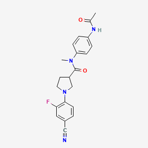 molecular formula C21H21FN4O2 B7435332 N-(4-acetamidophenyl)-1-(4-cyano-2-fluorophenyl)-N-methylpyrrolidine-3-carboxamide 