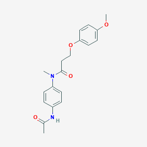 molecular formula C19H22N2O4 B7435340 N-(4-acetamidophenyl)-3-(4-methoxyphenoxy)-N-methylpropanamide 