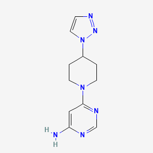 molecular formula C11H15N7 B7435357 6-[4-(Triazol-1-yl)piperidin-1-yl]pyrimidin-4-amine 