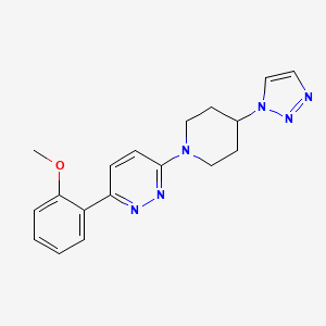 molecular formula C18H20N6O B7435364 3-(2-Methoxyphenyl)-6-[4-(triazol-1-yl)piperidin-1-yl]pyridazine 