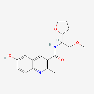 molecular formula C18H22N2O4 B7435395 6-hydroxy-N-[2-methoxy-1-(oxolan-2-yl)ethyl]-2-methylquinoline-3-carboxamide 