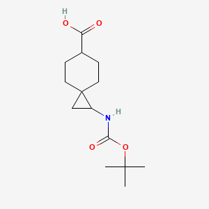 molecular formula C14H23NO4 B7435436 1-((tert-Butoxycarbonyl)amino)spiro[2.5]octane-6-carboxylic acid 