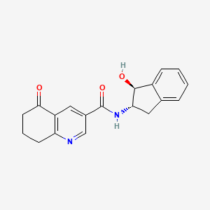 molecular formula C19H18N2O3 B7435441 N-[(1S,2S)-1-hydroxy-2,3-dihydro-1H-inden-2-yl]-5-oxo-7,8-dihydro-6H-quinoline-3-carboxamide 
