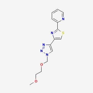 molecular formula C14H15N5O2S B7435455 4-[1-(2-Methoxyethoxymethyl)triazol-4-yl]-2-pyridin-2-yl-1,3-thiazole 
