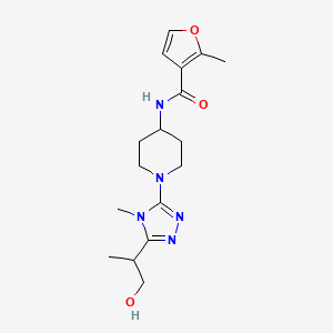 molecular formula C17H25N5O3 B7435464 N-[1-[5-(1-hydroxypropan-2-yl)-4-methyl-1,2,4-triazol-3-yl]piperidin-4-yl]-2-methylfuran-3-carboxamide 