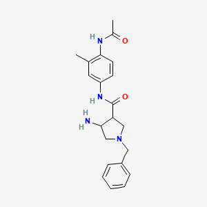 molecular formula C21H26N4O2 B7435482 N-(4-acetamido-3-methylphenyl)-4-amino-1-benzylpyrrolidine-3-carboxamide 