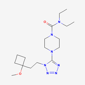 molecular formula C17H31N7O2 B7435492 N,N-diethyl-4-[1-[2-(1-methoxycyclobutyl)ethyl]tetrazol-5-yl]piperazine-1-carboxamide 