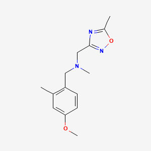 molecular formula C14H19N3O2 B7435501 1-(4-methoxy-2-methylphenyl)-N-methyl-N-[(5-methyl-1,2,4-oxadiazol-3-yl)methyl]methanamine 
