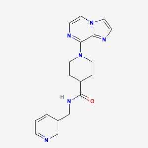 molecular formula C18H20N6O B7435508 1-imidazo[1,2-a]pyrazin-8-yl-N-(pyridin-3-ylmethyl)piperidine-4-carboxamide 