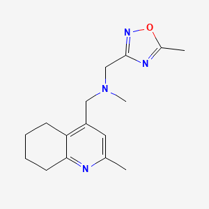 molecular formula C16H22N4O B7435516 N-methyl-N-[(5-methyl-1,2,4-oxadiazol-3-yl)methyl]-1-(2-methyl-5,6,7,8-tetrahydroquinolin-4-yl)methanamine 