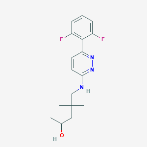 molecular formula C17H21F2N3O B7435527 5-[[6-(2,6-Difluorophenyl)pyridazin-3-yl]amino]-4,4-dimethylpentan-2-ol 