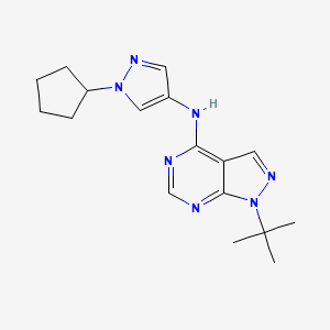 molecular formula C17H23N7 B7435533 1-tert-butyl-N-(1-cyclopentylpyrazol-4-yl)pyrazolo[3,4-d]pyrimidin-4-amine 