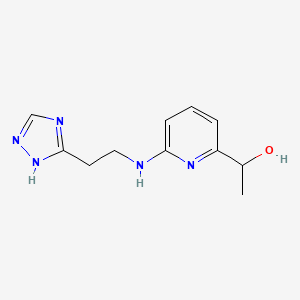 molecular formula C11H15N5O B7435541 1-[6-[2-(1H-1,2,4-triazol-5-yl)ethylamino]pyridin-2-yl]ethanol 