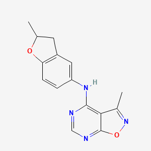 molecular formula C15H14N4O2 B7435548 3-methyl-N-(2-methyl-2,3-dihydro-1-benzofuran-5-yl)-[1,2]oxazolo[5,4-d]pyrimidin-4-amine 