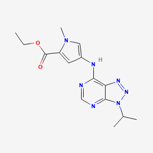 molecular formula C15H19N7O2 B7435554 Ethyl 1-methyl-4-[(3-propan-2-yltriazolo[4,5-d]pyrimidin-7-yl)amino]pyrrole-2-carboxylate 