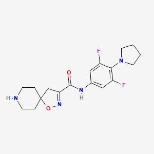 molecular formula C18H22F2N4O2 B7435556 N-(3,5-difluoro-4-pyrrolidin-1-ylphenyl)-1-oxa-2,8-diazaspiro[4.5]dec-2-ene-3-carboxamide 